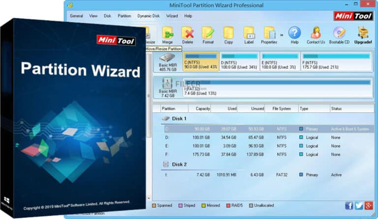 برنامج تقسيم الهارد عربي مجانا بدون فورمات Minitool Partition Wizard كمبيوترجي 7505