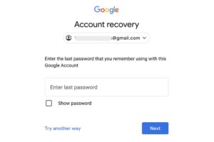 استعادة حساب Gmail 
