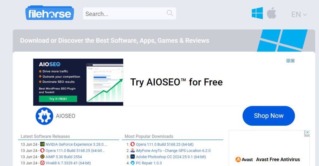 FileHorse - أفضل موقع لتحميل البرامج المدفوعة مجانا